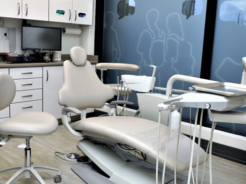 A chair in dental room at Quad Dental